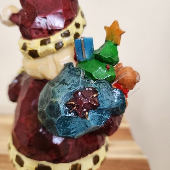 Resin Fiber Optic Santa Claus with Toy Sack Figurine Christmas Decor - Picture 10 of 12